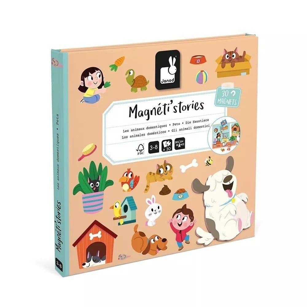Janod Magneti Stories Animals Pets Home 28 Magnet Magnetic Story Book Travel Car